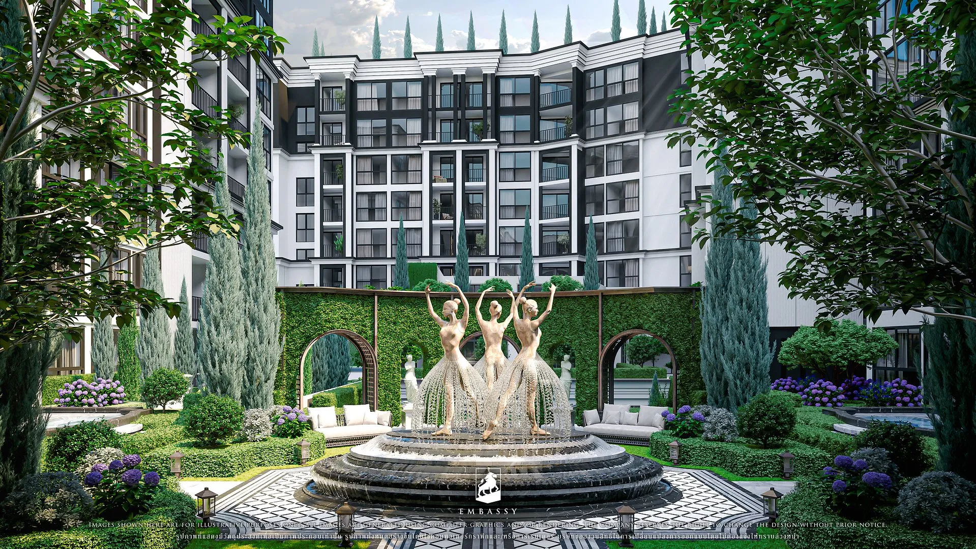 1-bedroom квартира 34 кв.м в Embassy Pattaya Jomtien — city view, иностранная квота