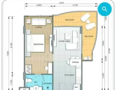 Whale Marina — 1 bedroom, 56 м², 3 эт.