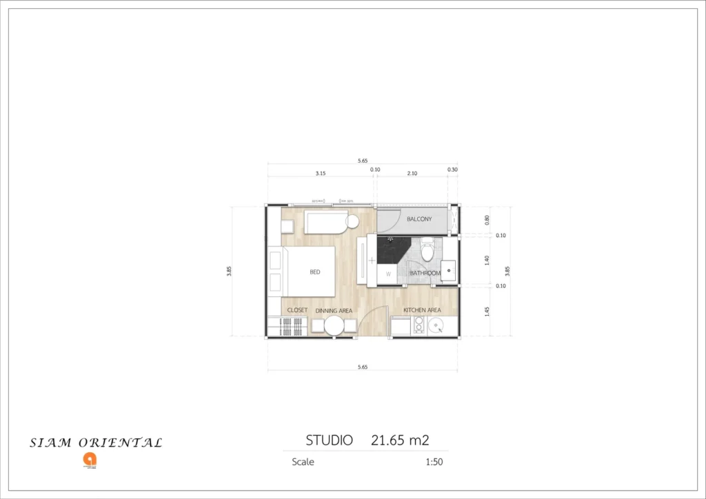 Студия 21.65 м²
