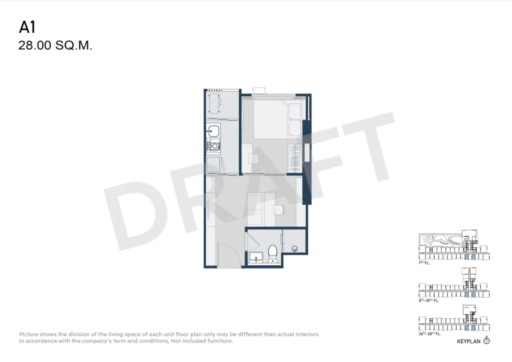 1-спальная (A1 28.00 м²)