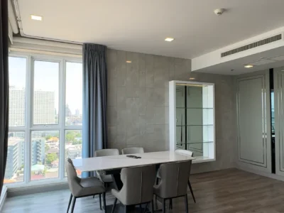 3-bedroom квартира 130 кв.м в Cetus Beachfront Pattaya — прямой вид на море